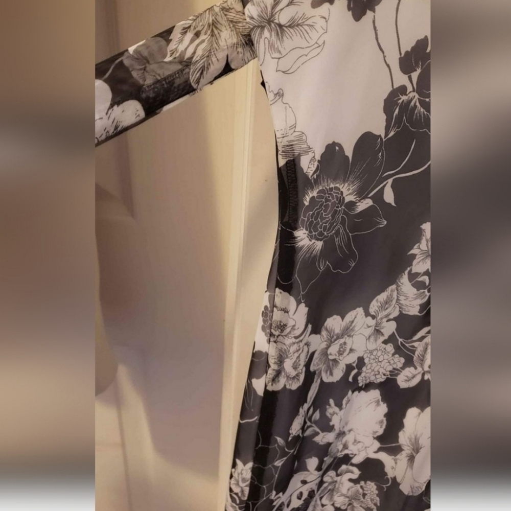 DBY Ltd Black White Sheer Floral Dress - Picture 2 of 4
